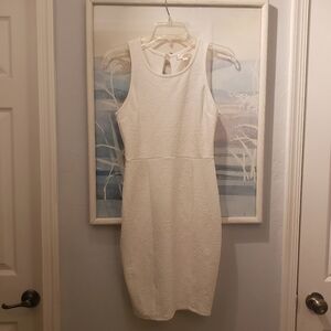 Mazooma Womens Sheath Dress White  Stretch Sleeveless M